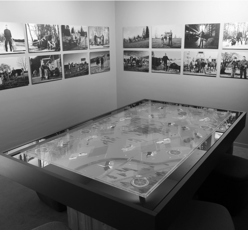 table intéractive tactile parcours de visite dans une fromagerie